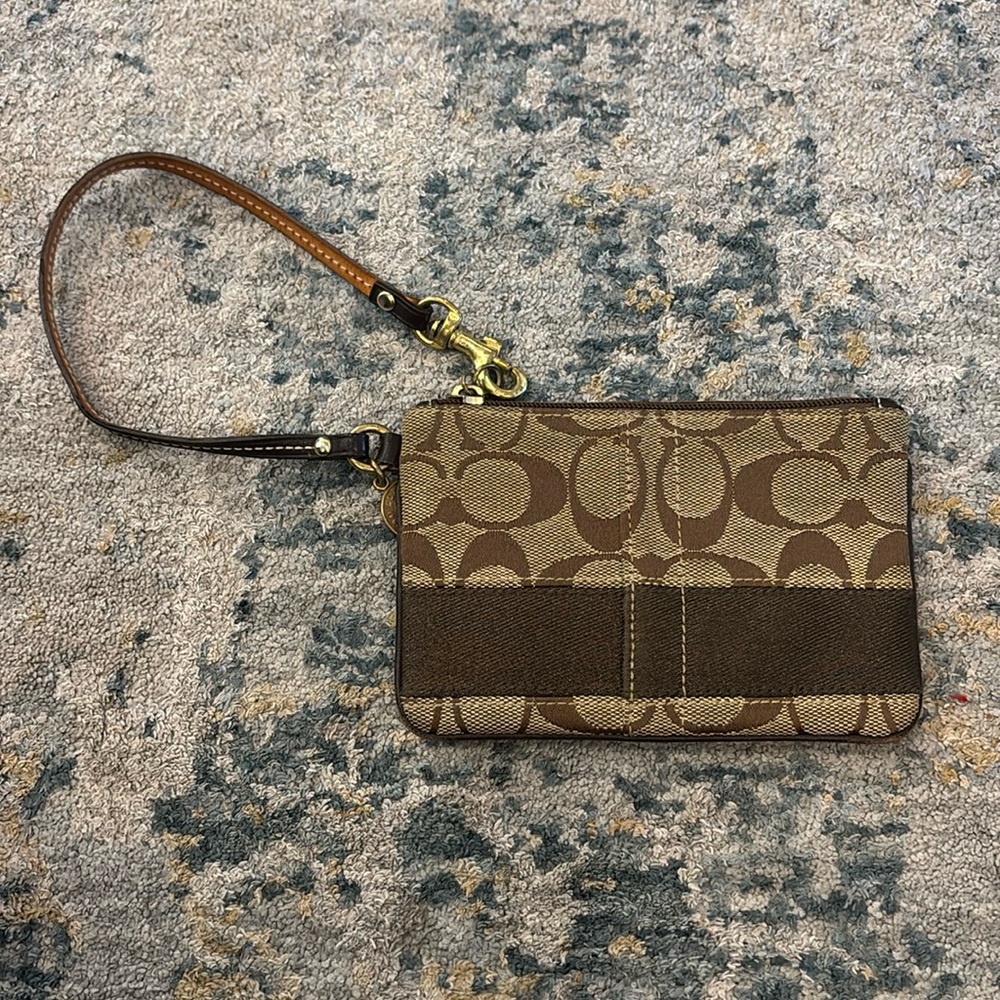 Coach Brown Wristlet